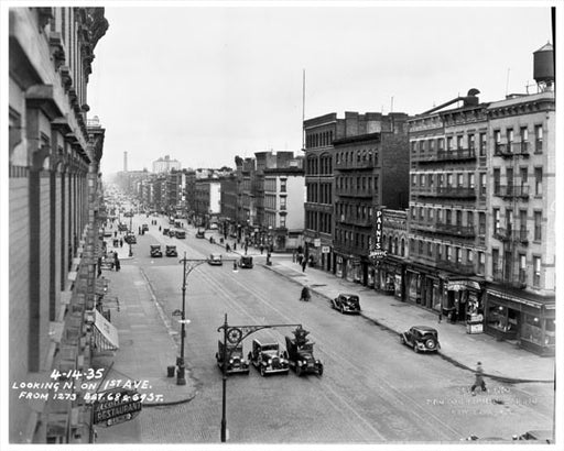 1st Avenue between 68th & 69th Streets 1935 Old Vintage Photos and Images