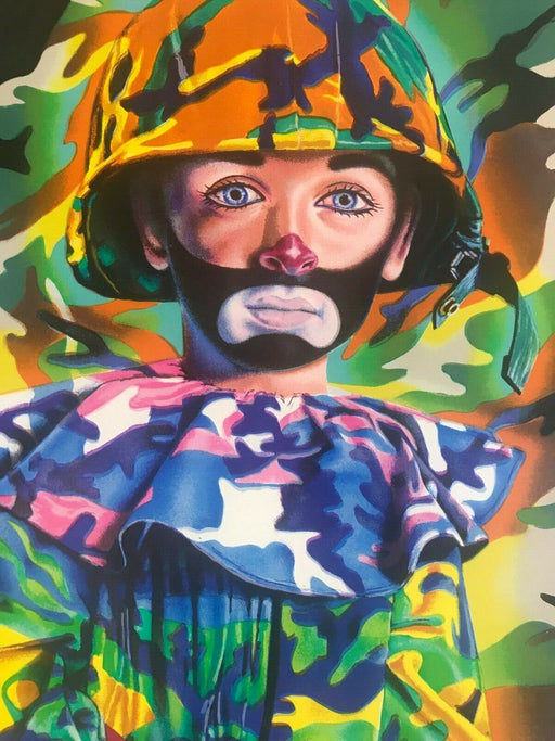 Ron English Rare 36 Screen LE Serigraph Camo Tramp Boy Hand Signed Art Print