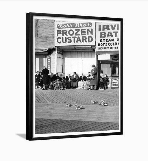 Kohr pigoens Winter Coney Island Boardwalk Brooklyn New York Framed Photo