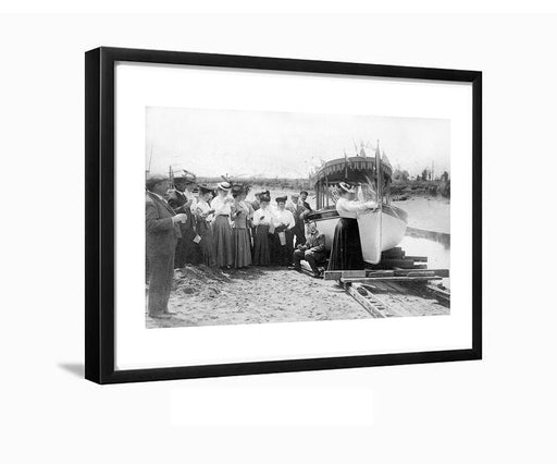 Jamaica Bay Boat Launch 1910 Brooklyn Vintage Framed Photo New York Art Print