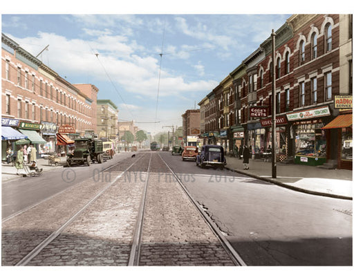 9th Avenue, looking northeast from Windsor Place toward Farrell's Bar - 1944 Old Vintage Photos and Images