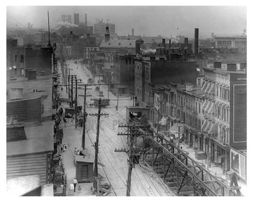 Aerial View Metropolitan Ave - Williamsburg - Brooklyn, NY 1917 Q2 Old Vintage Photos and Images
