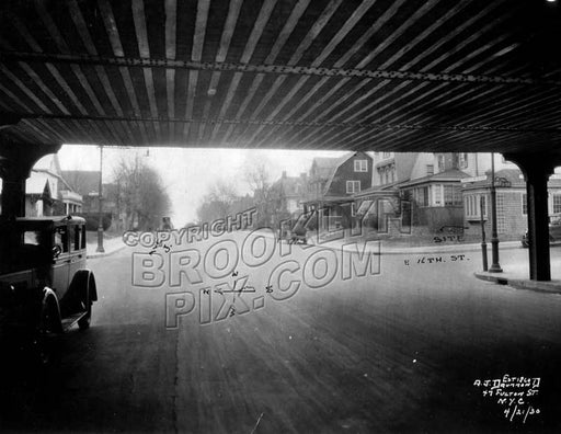 Avenue J looking east from beneath the combined Brighton Beach and Manhattan Beach trestles, 1930 Old Vintage Photos and Images