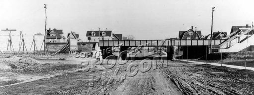 Avenue J looking east from East 14th Street, showing recently completed Brighton Line trestle, 1908 Old Vintage Photos and Images