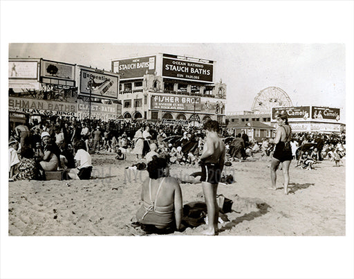 Beach crowd at Coney Island Old Vintage Photos and Images