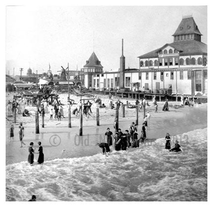 Beach goers Coney Island AA Old Vintage Photos and Images