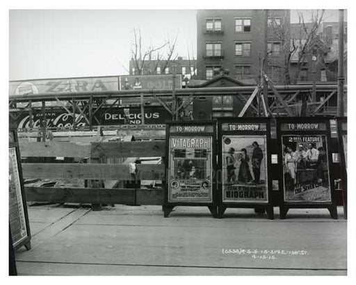 Billboards along 138th Street - South Bronx NYC 1914 Old Vintage Photos and Images