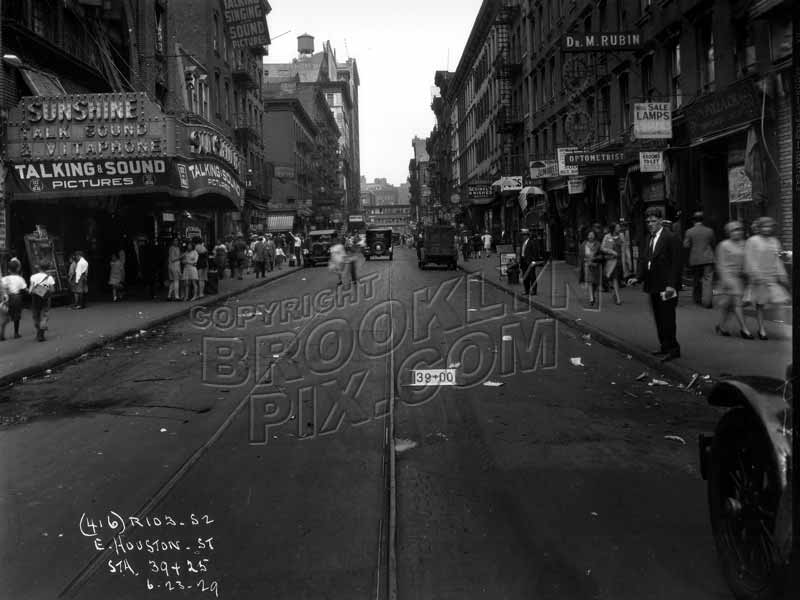 East Houston Street showing Schimmel's Knishes and Sunshine Theater Old Vintage Photos and Images