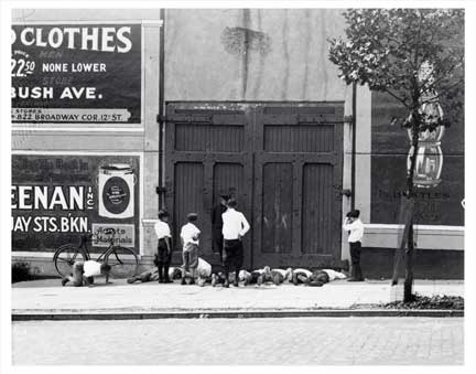 Ebbets Field Boys at Fence