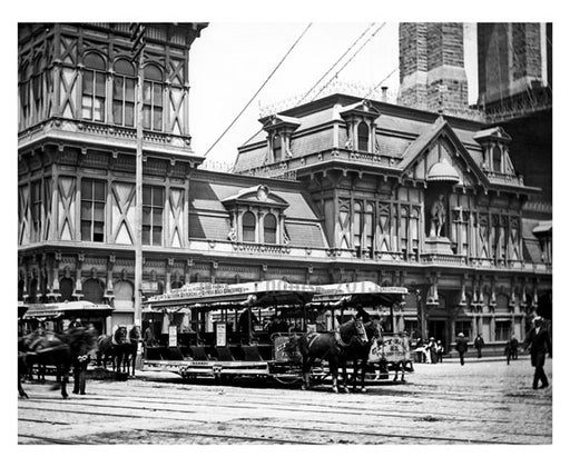 Fulton Street Ferry & Brooklyn Bridge 1885 Old Vintage Photos and Images