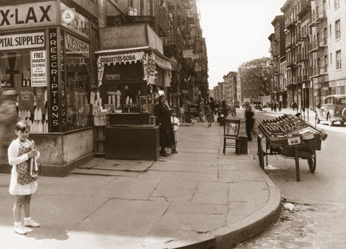 Houston St. west from Mott St. Italian Quarter - Manhattan 1929 Old Vintage Photos and Images