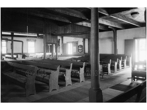 inside of the Society of Friends Meetinghouse, Northern Blvd. Flushing Queens NY Old Vintage Photos and Images