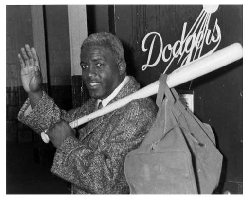 Jackie Robinson retires 1957 - seen leaving Ebbets Field locker room - Flatbush - Brooklyn NY