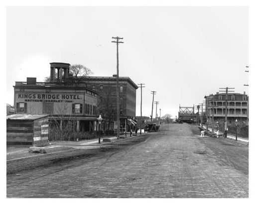 Kingsbridge Road (now called West 225th Street in the Marble Hill) & Ship Canal  Bronx, NY 1903 Old Vintage Photos and Images