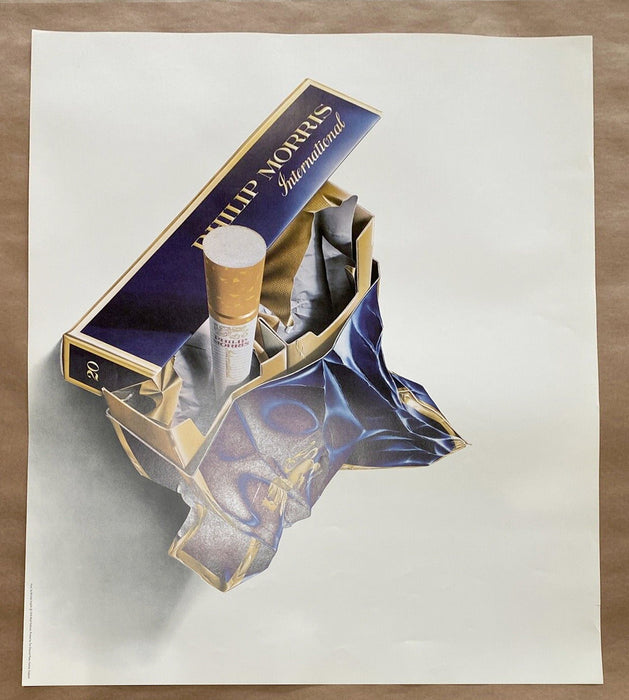Michael English Vintage 1970 Fine Art Print Collectible Poster Cigarette Pack