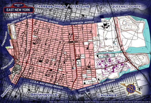 Neighborhood borders map East New York Old Vintage Photos and Images