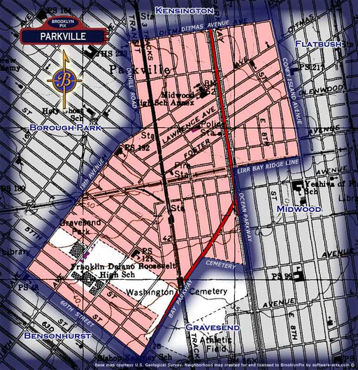 Neighborhood borders map for Parkville Old Vintage Photos and Images