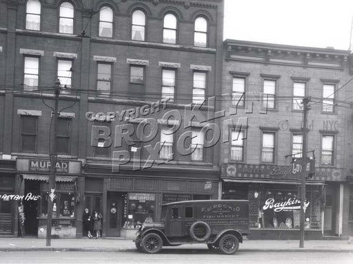 Peckio truck in front of 1126-1130 Manhattan Avenue, January 19, 1928 Old Vintage Photos and Images