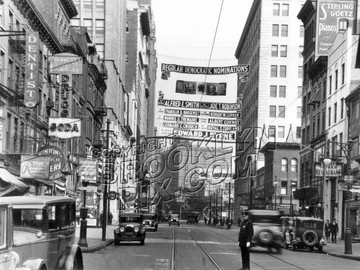 "Politics as usual," Democratic Party 1928 presidential campaign on Court Street Old Vintage Photos and Images