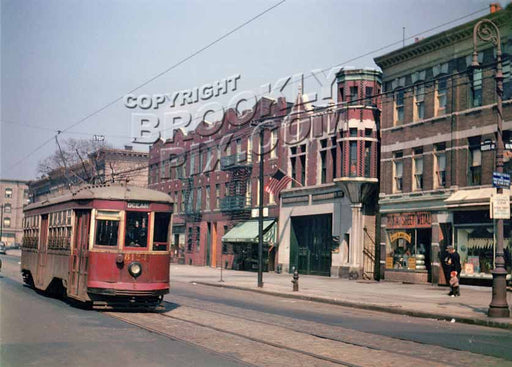 Rogers Avenue looking north from Midwood Street, 1947 Old Vintage Photos and Images