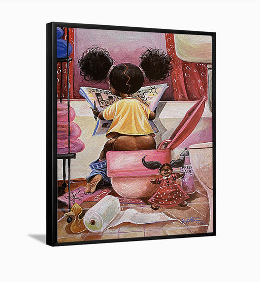 Crossword Puzzle by Frank Morrison African American Children's Art Framed 8X10