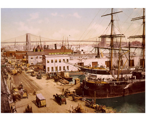 South Street & Brooklyn Bridge - early 1900s Dumbo Brooklyn NY Old Vintage Photos and Images