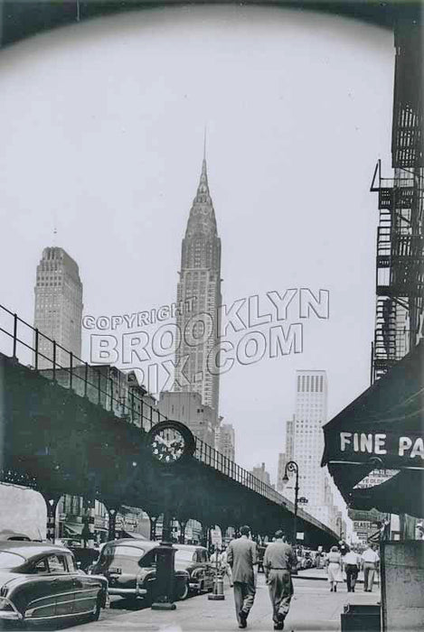 Third Avenue north from East 34th Street, 1954 - Murray Hill - Manhattan - New York, NY Old Vintage Photos and Images