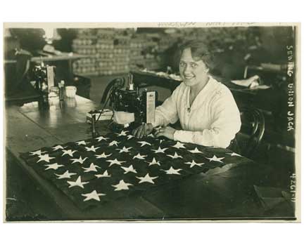 Union Jack Seamstress Old Vintage Photos and Images