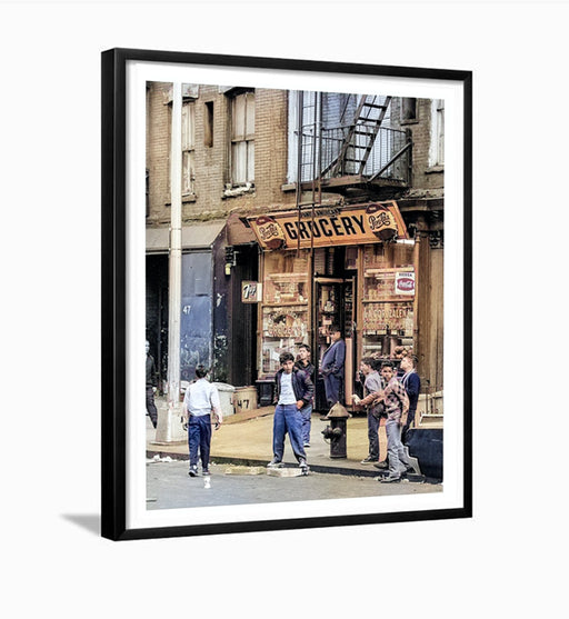 Kids in front of Bodega, New York City - 1960s Framed