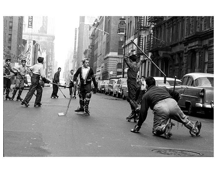 Street Hockey New York City 48th Street Between 7th & 8Th Ave Manhattan - 1950s