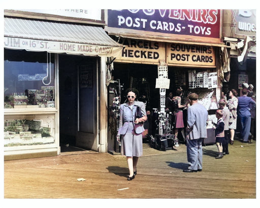 Coney Island Boardwalk Brooklyn New York 1950s