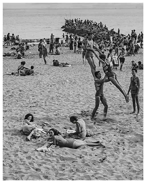 Coney Island Beach Patrons Having fun - 1950s