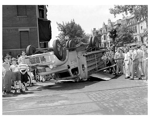 Coca Cola Truck Flipped Over, Brooklyn New York - 1950s