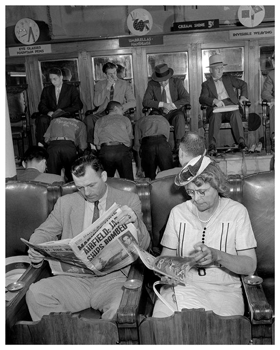 Shoeshine parlor on East Forty-Second Street - New York City