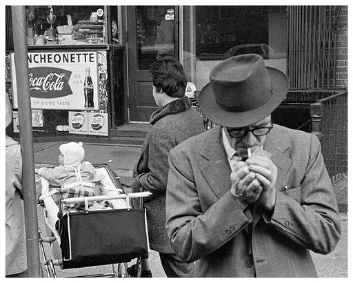 Old Guy Smoking New York City - 1950s