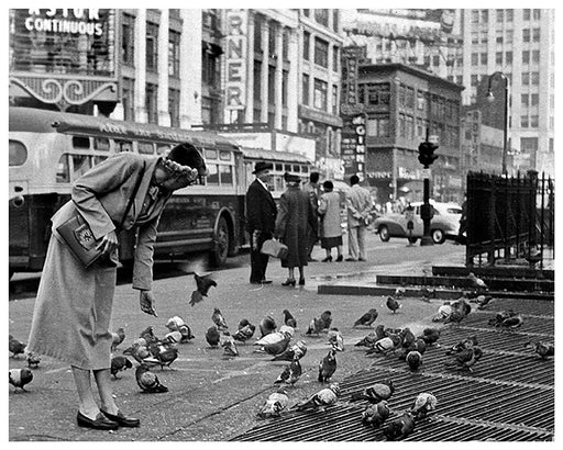 Feeding the Pigeons, Times Square New York City - 1952