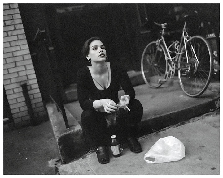 Time for a smoke on a New York City Stoop, Manhattan - 1989