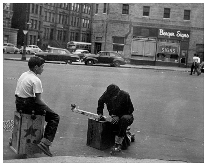 Kids working on construction of Soap Boxes, Brooklyn New York - 1950s