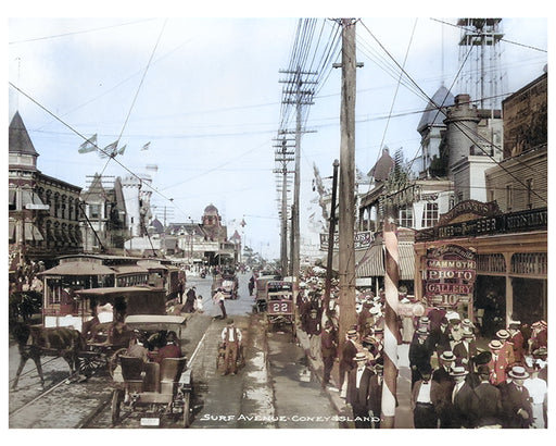 Coney Island Surf Avenue, Brooklyn New York Color Photo - 1905