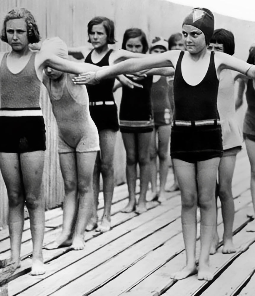 Swim Lessons on the boardwalk - 1940s