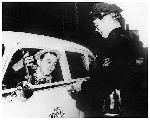 Motorcycle Cop Writing Ticket New York City - 1950s