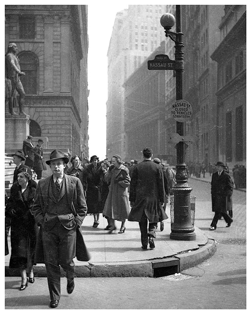 Nassau & Wall Street New York City - 1940s