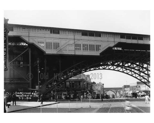 125th Street IRT Subway Viaduct looking down Manhattan Avenue 1915 Old Vintage Photos and Images