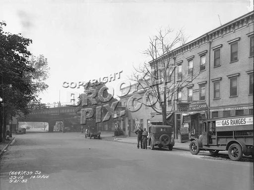 14th Avenue looking to New Utrecht Avenue (West End el) from 59th Street, 1932 Old Vintage Photos and Images
