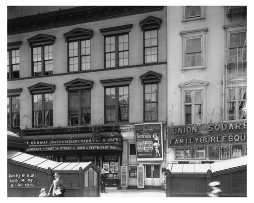14th Street - Union Square Family Burlesque - Greenwich Village - Manhattan, NY 1916 A Old Vintage Photos and Images