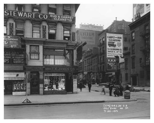 1552  Broadway & 46th Street - Theater District - Midtown Manhattan 1915 Old Vintage Photos and Images