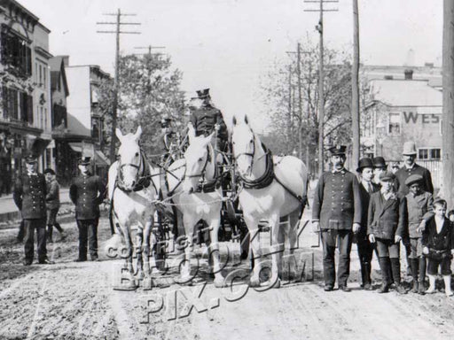 18th Avenue looking NE to 86th Street showing Engine Company 143, 1908