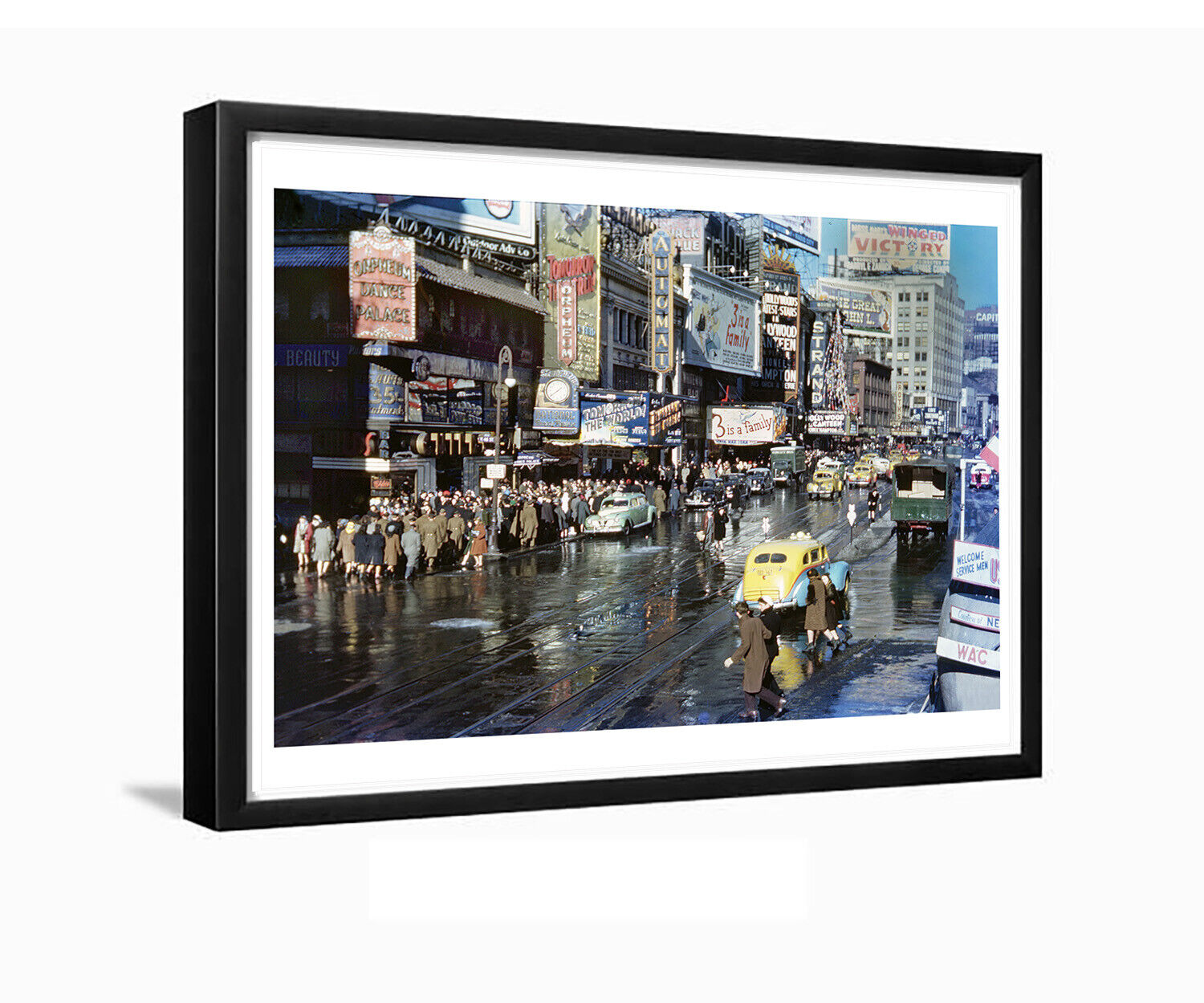 Times Square Manhattan Broadway Theaters Vintage Framed Photo New York Art Print