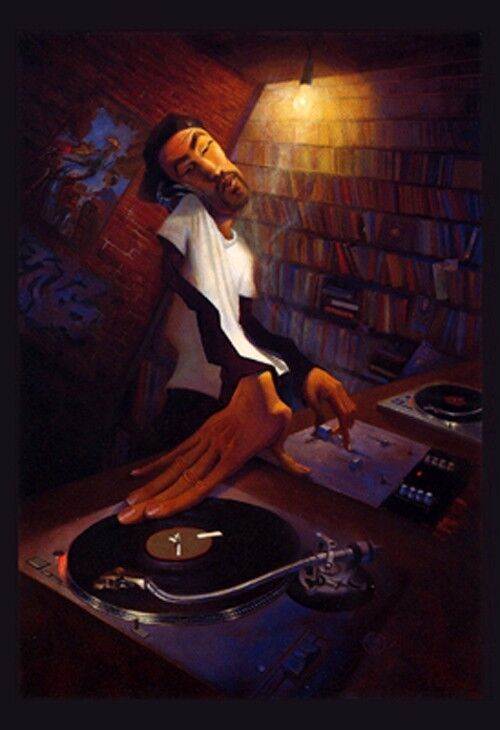 "The DJ" by Justin Bua - African American Art - Urban Art