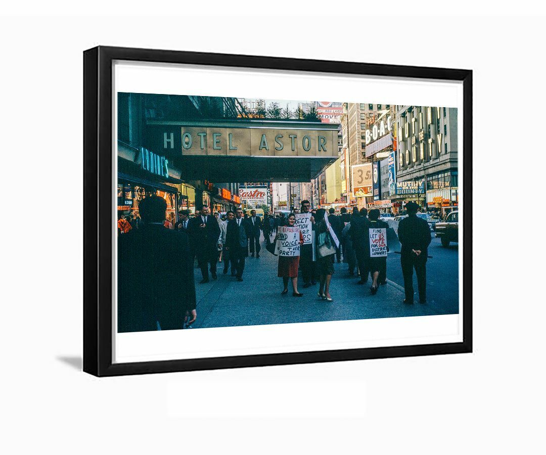 Times Square labor protest 1963 New York City Framed Photo